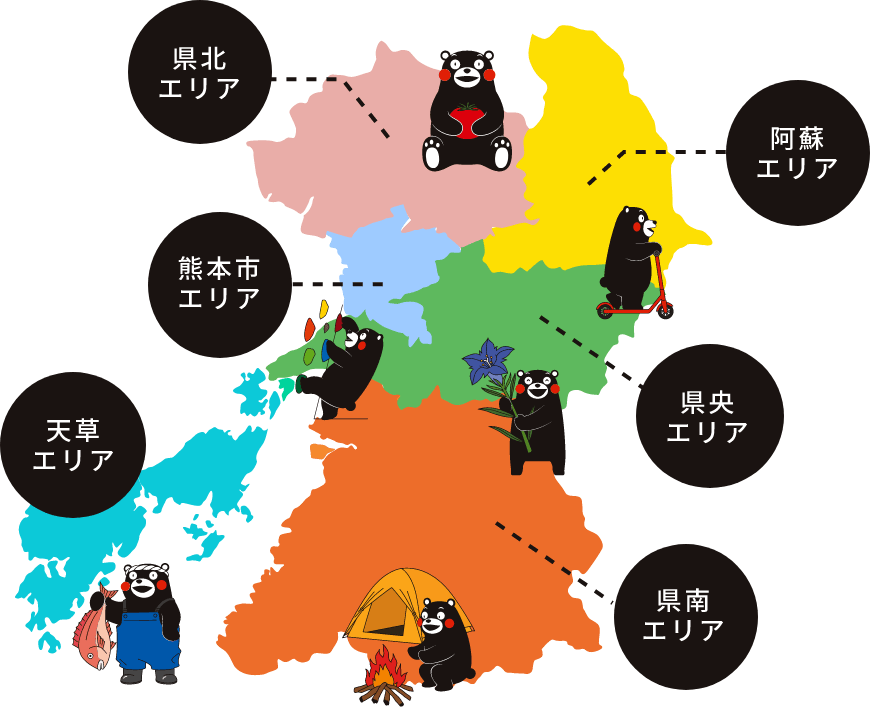 熊本県全域の地図
